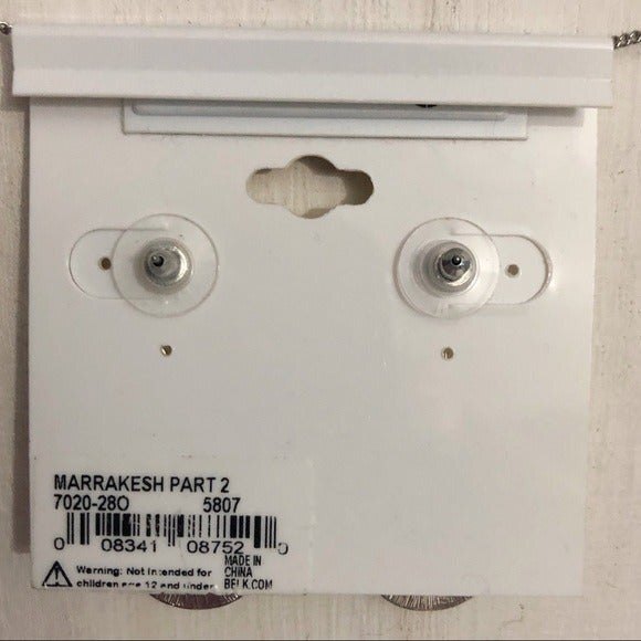 New Directions Black Faceted Teardrop Dangle Pierced Earrings NOC - Picture 4 of 6